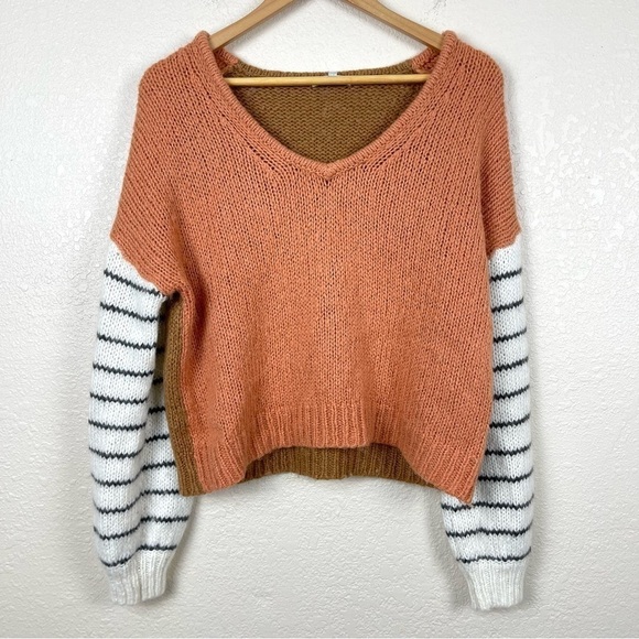 Madewell Wool Alpaca Blend Colorblock Balloon Sleeve Pullover Sweater Size S - Picture 4 of 12